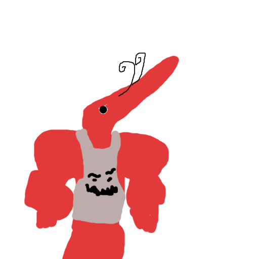 Poorly drawn image of a buff shrimp