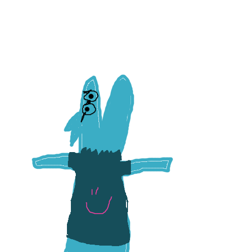 Poorly drawn fish with glasses